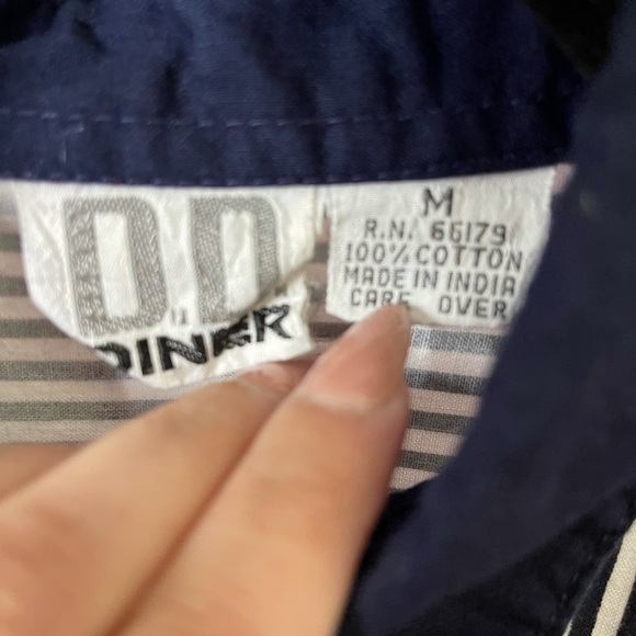 Vintage Sailors Nautical Knot Pinstripe Button Up - Picture 4 of 6